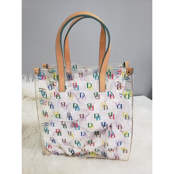 DOONEY & BOURKE Signature DB Small Clear Lunch Mini Tote Handbag Multi Color - Picture 2 of 5